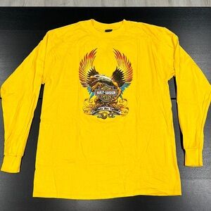 Harley-Davidson Vintage 1999 Yellow Long Sleeve San Diego, CA Dealer Show Shirt